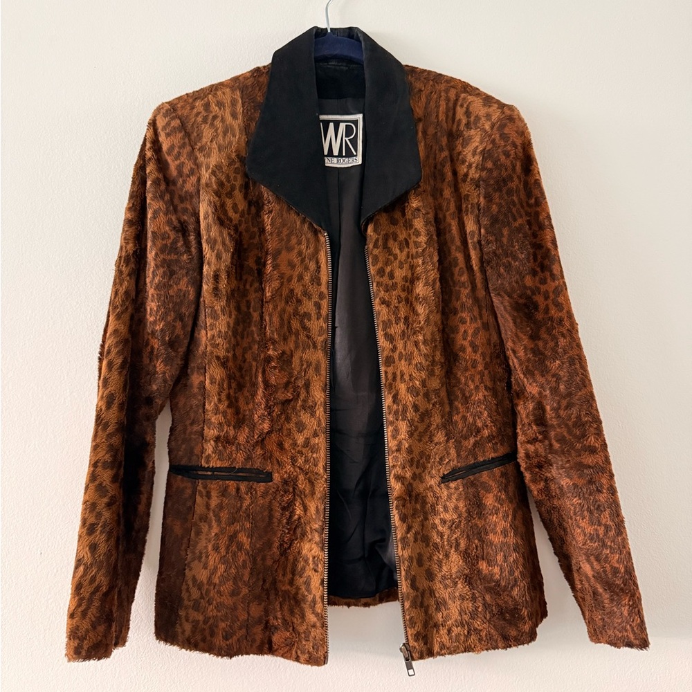 Women's Brown Leopard Print Jacket